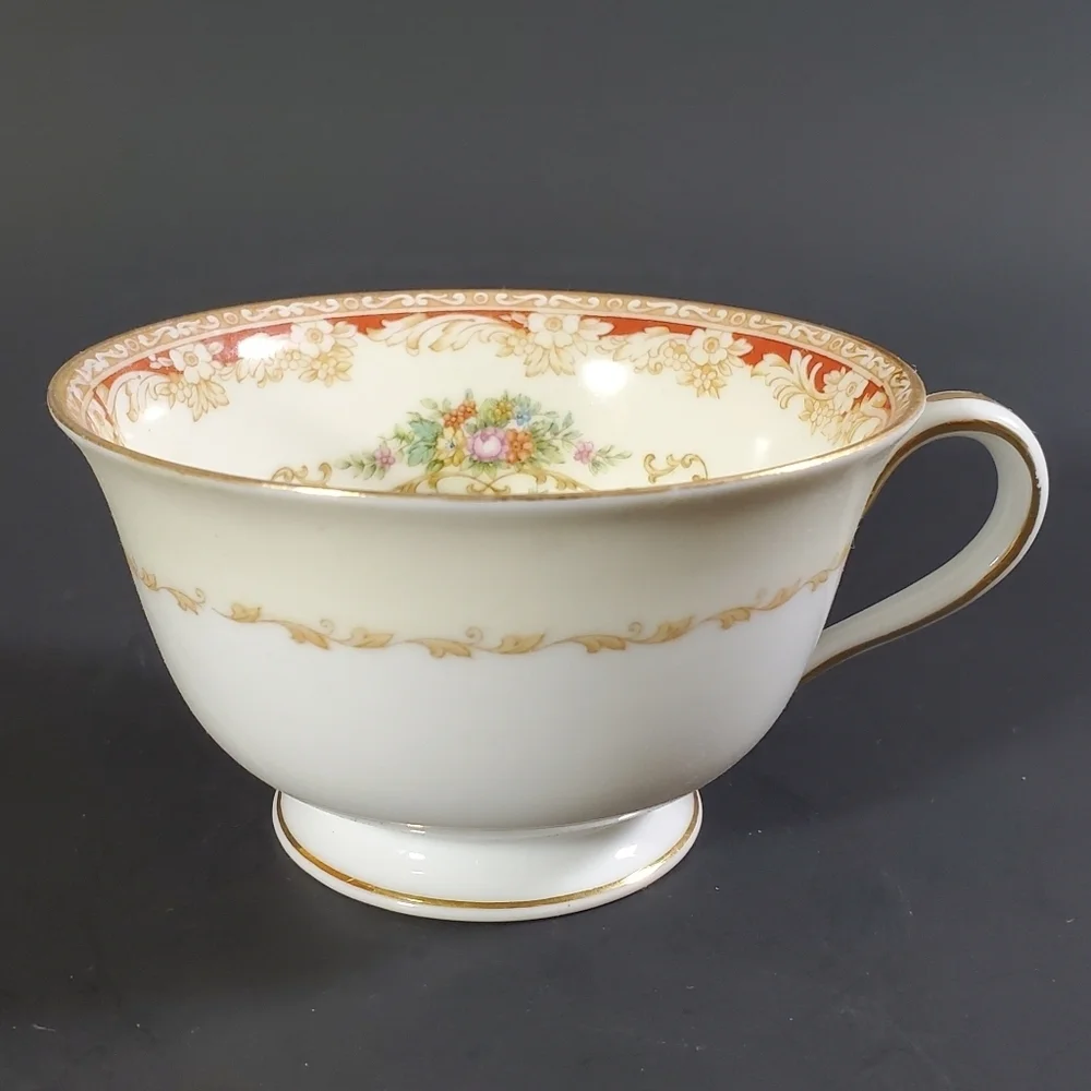 Noritake Floral Footed Tea Cup Made in Occupied Japan Vintage Porcelain